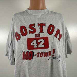 Vintage Mo Vaughn T Shirt Mens Size 2XL Boston Red Sox MLB Baseball Mo Town Grey